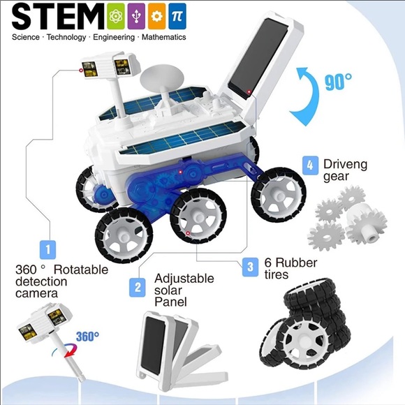 STEM Space Toys Projects for Kids Ages 8-12+, DIY Solar Power Mars Rover Car, - Picture 5 of 12